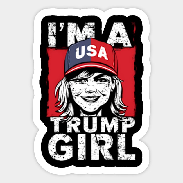 I'M A Trump Girl Election Usa America Sticker by OrigamiOasis